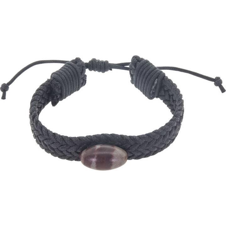 Wax Cord Braid Bracelet w/ Shiva Lingam