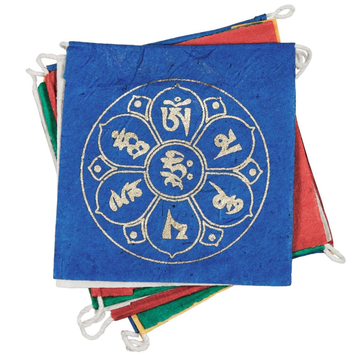 Paper Prayer Flags - Mini Om Lotus