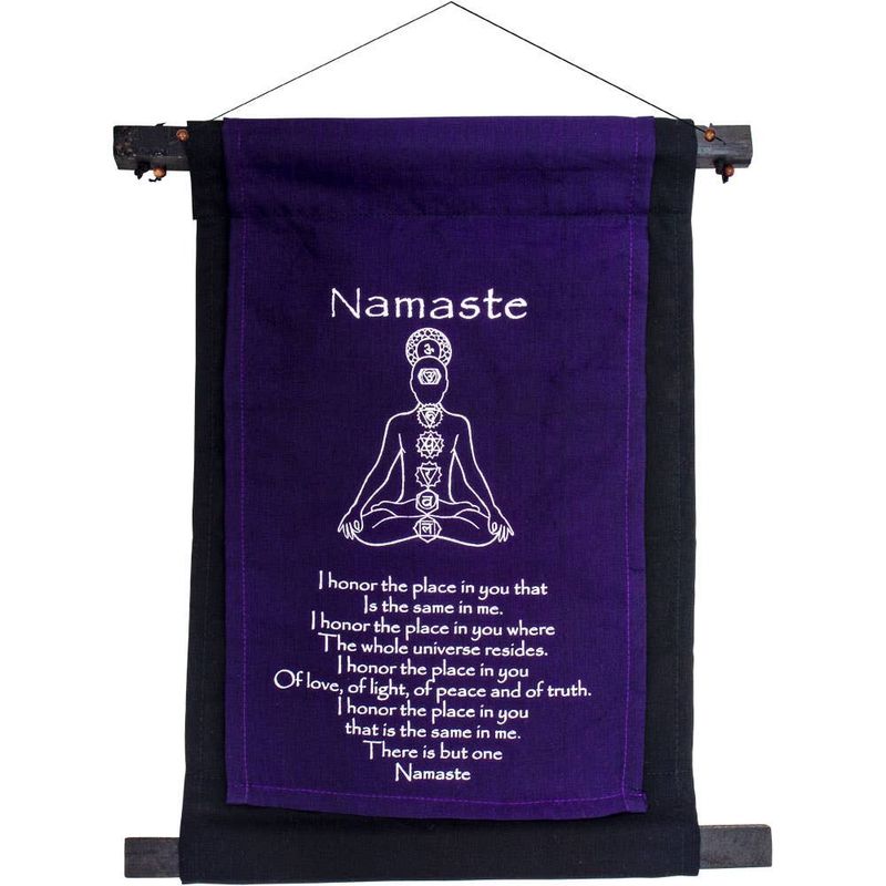 Small Cotton Banner - Namaste - Purple