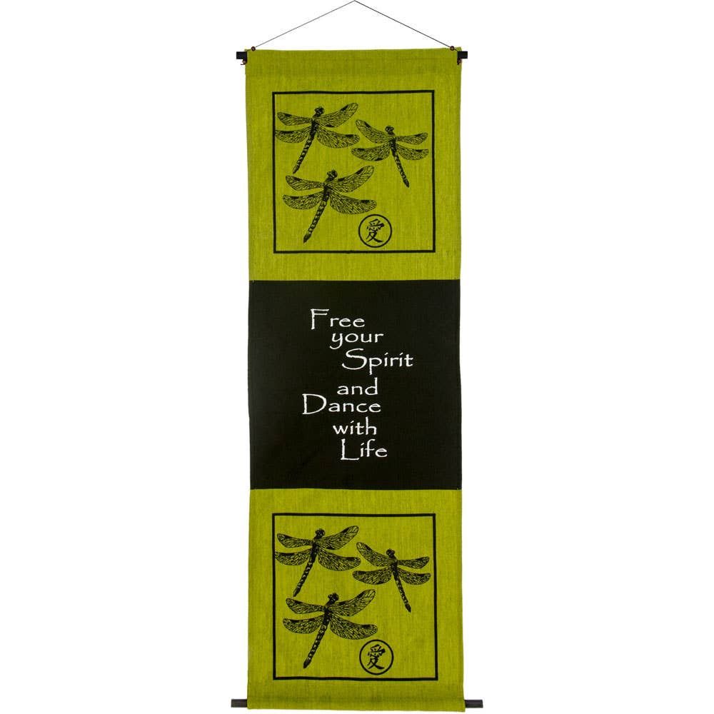 Cotton Inspirational Banner - Dragonfly