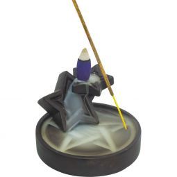 Ceramic Backflow Incense Burner - Triple Pentacles