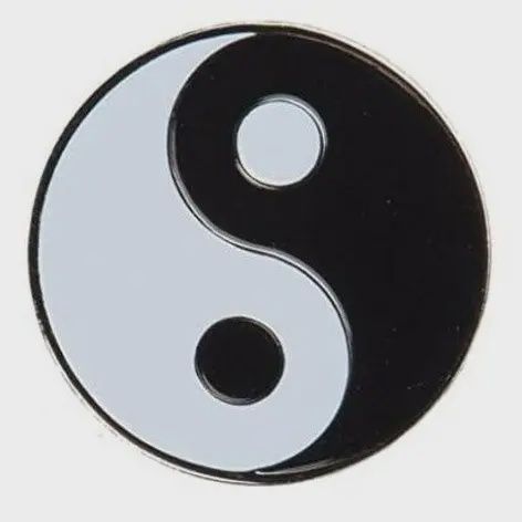 YIN YANG BRASS ENAMEL PIN