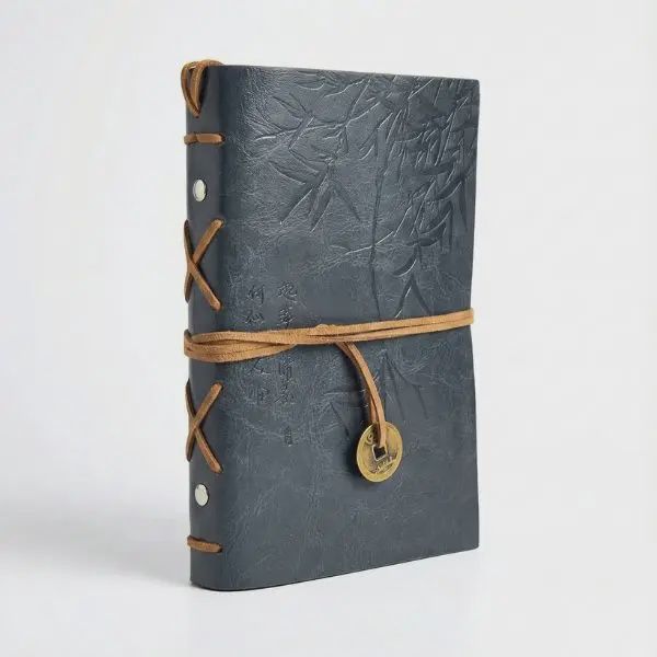 Asian Bamboo Leatherette Journal - Grey