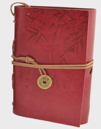 Asian Bamboo Leatherette Journal - Red