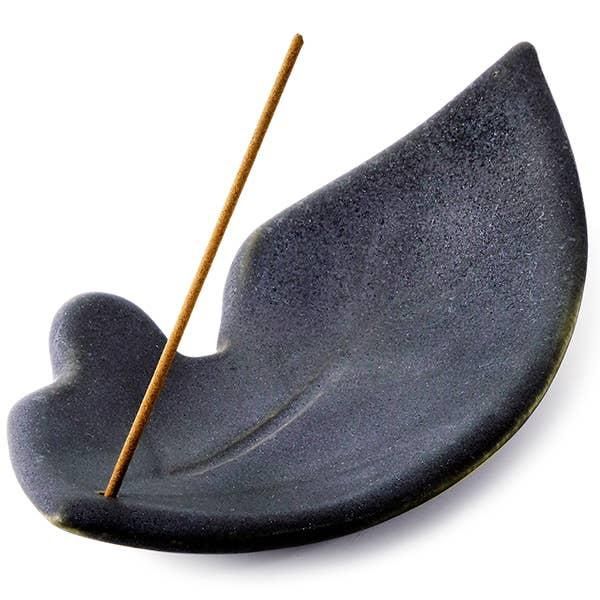 Iron Crystal Ceramic Incense Leaf