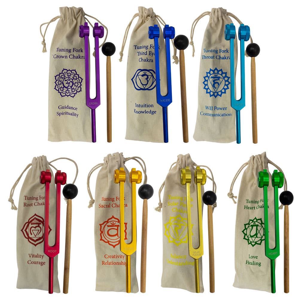 Weighted Tuning Fork - 7 Chakras w/ Bags - Tuned (Set of 7)