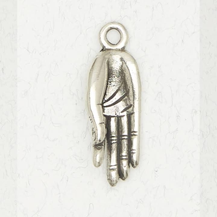 Buddhist Pewter Pendant Necklace - Gyan Mudra - SID-109
