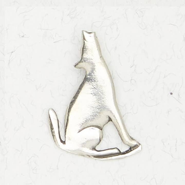 Southwestern Pewter Pendant Necklace - Coyote - TTI-108