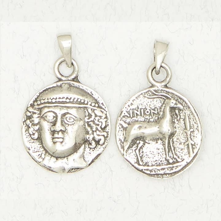Greek God Pewter Pendant Necklace - Hermes - OLM-111