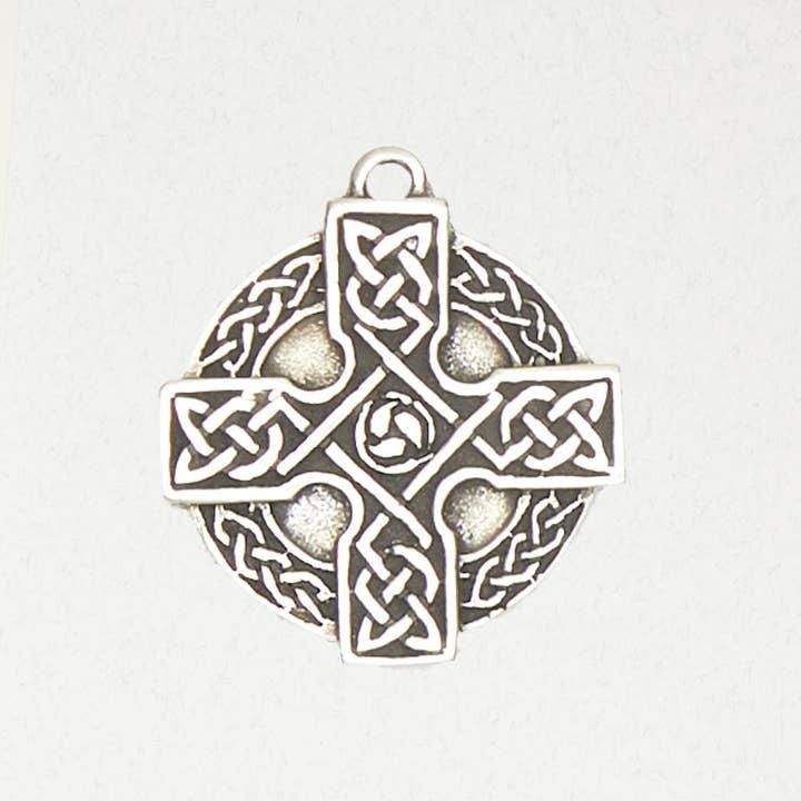 Celtic Pewter Pendant Necklace - Celtic Cross - EIR-144