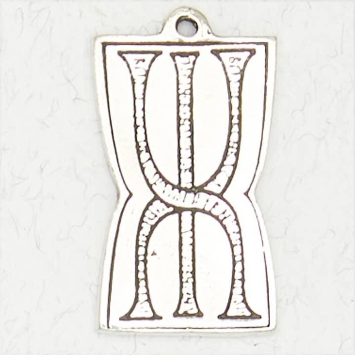 Talisman Amulet Pewter Pendant Necklace - Prosperity Rune - PTL-505