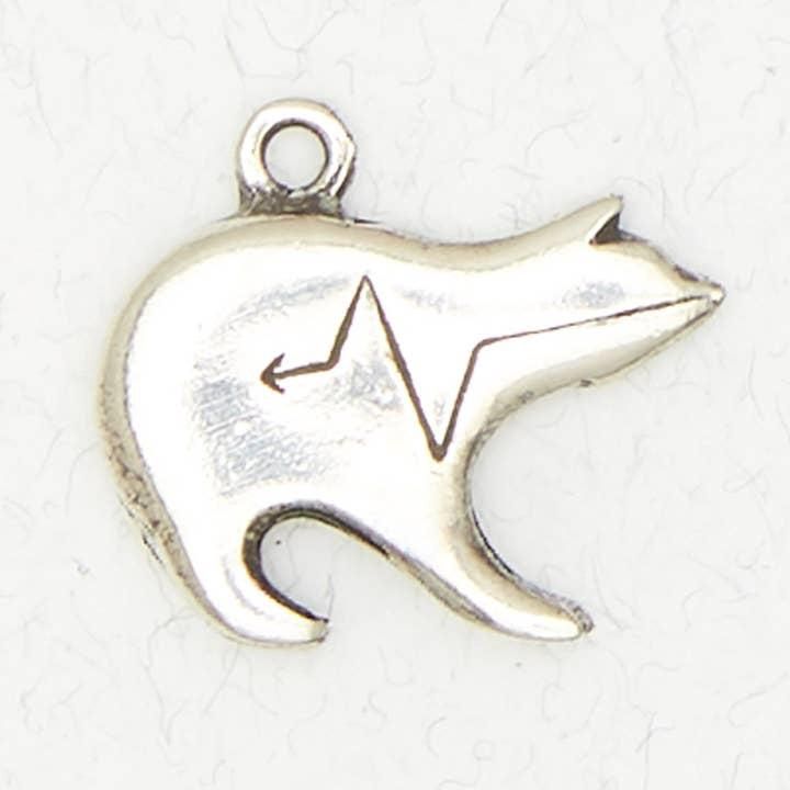 Southwestern Pewter Pendant Necklace - Zuni Bear - TTI-110