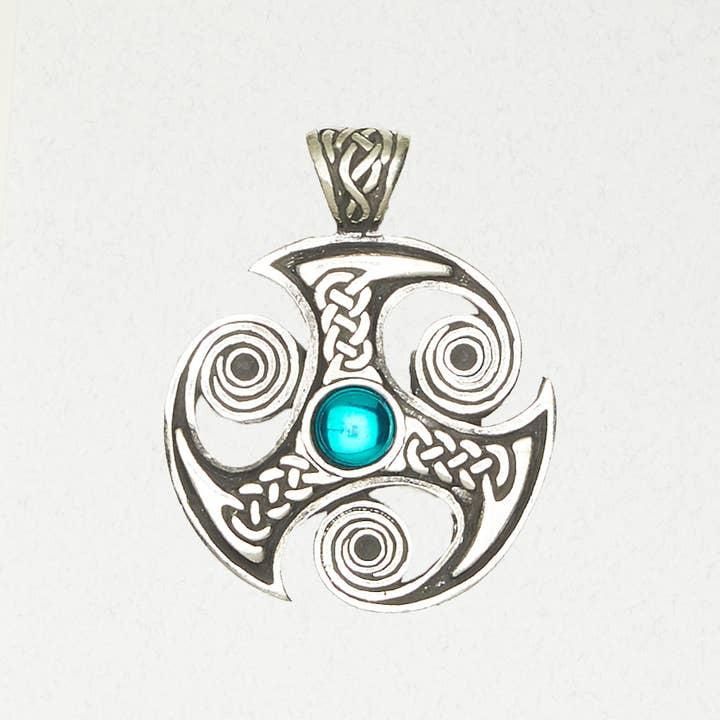 Celtic Pewter Pendant Necklace - Talisman of The Sacred 3 - EIR-107
