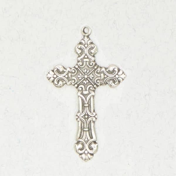 Ancient Cross Pewter Pendant Necklace - Ornate Cross - LOG-110