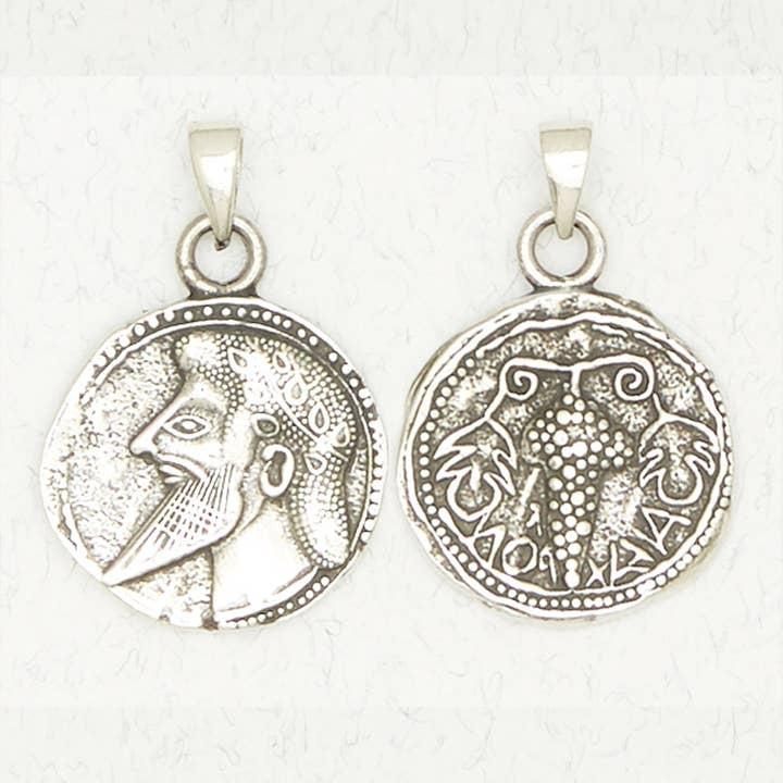 Greek God Pewter Pendant Necklace - Dionysus - OLM-108