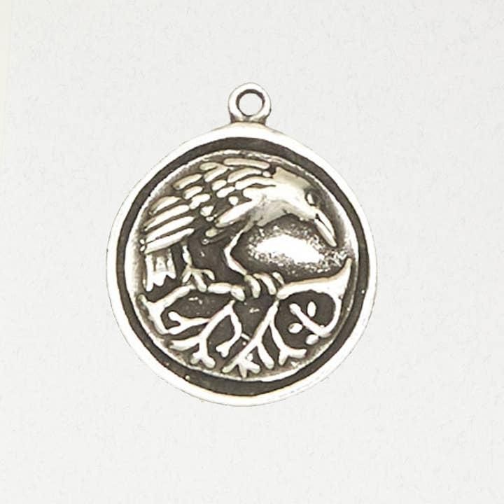 Celtic Pewter Pendant Necklace - Celtic Raven - EIR-181