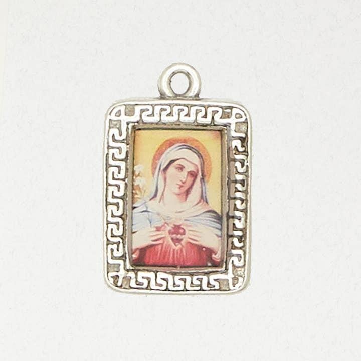 Religious Pewter Necklace - St. Mary of The Sacred Heart - PST-110