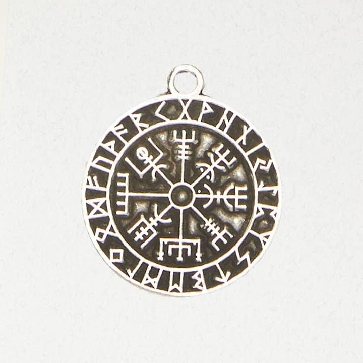 Norse Pewter Pendant Necklace - Vegvisir - ODN-162