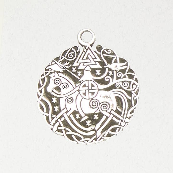 Norse Pewter Pendant Necklace â€“ Valknut Knot - ODN-151