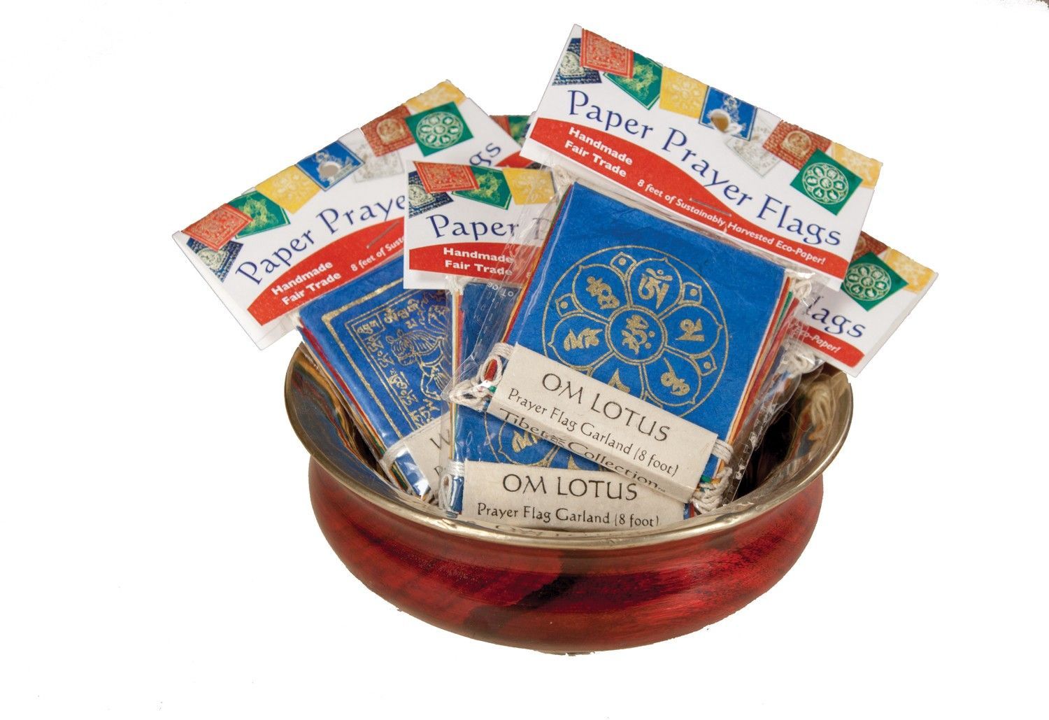 PRAYER FLAGS OM LOTUS