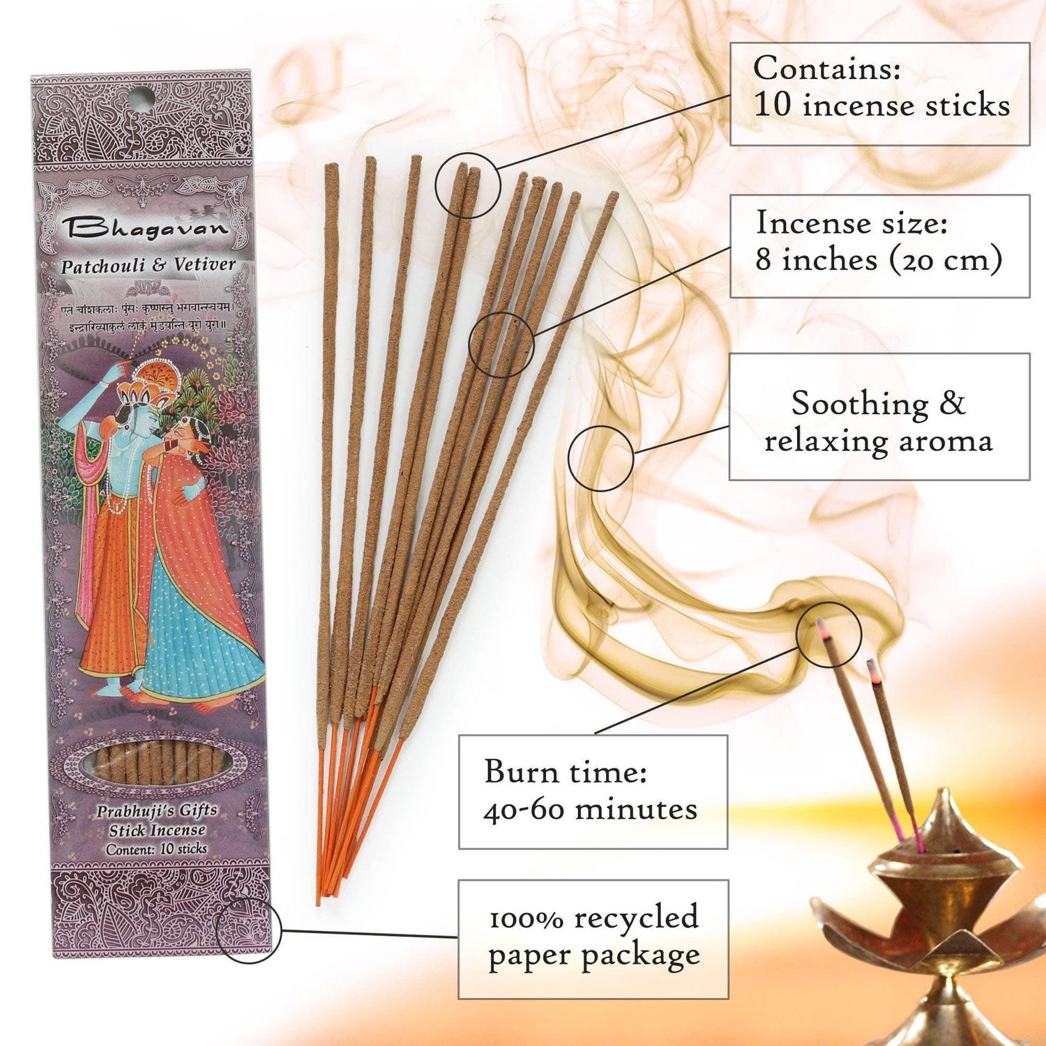 Incense Sticks Bhagavan - Patchouli and Vetiver