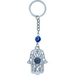 Evil Eye Talisman Key Ring - Fatima Hand w/ Mini Eye