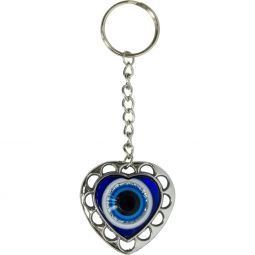 Evil Eye Talisman Key Ring - Puffed Fatima Hand w/ Mini Eyes