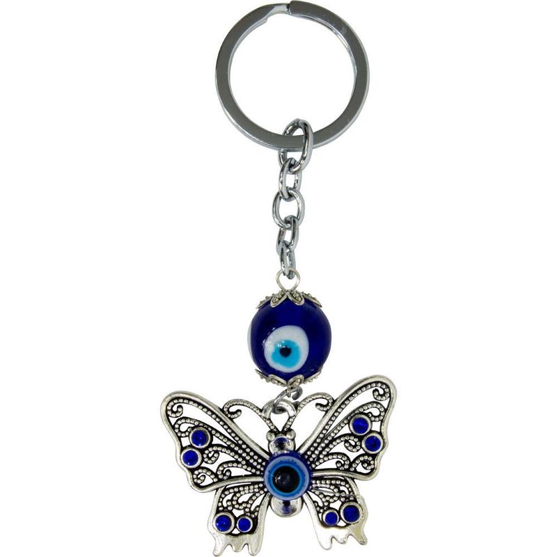 Evil Eye Talisman Key Ring - Butterfly w/ Gems