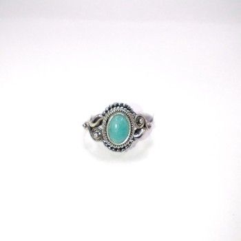 Amazonite Sterling Silver Dahlia Ring Size 5