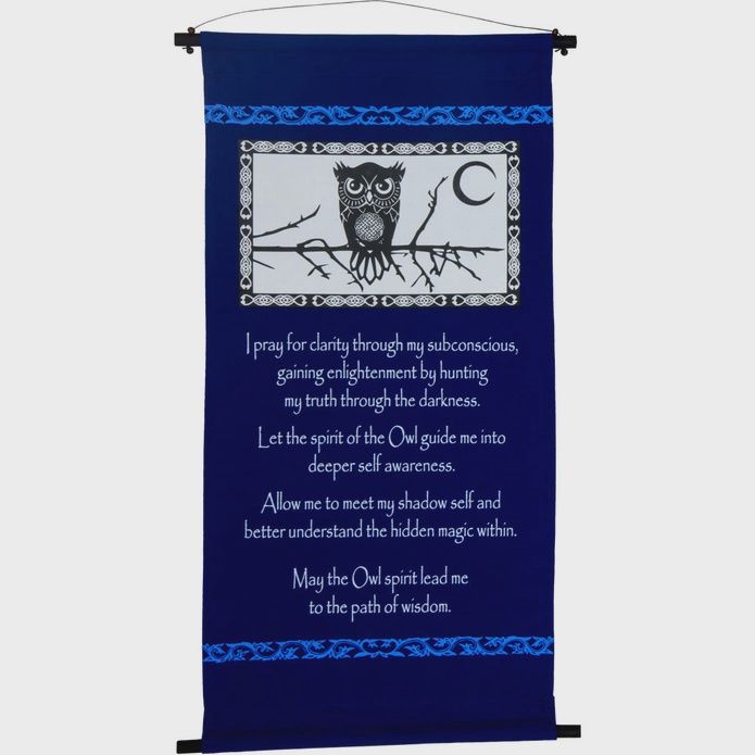 COTTON BANNER OWL SPIRIT PRAYER