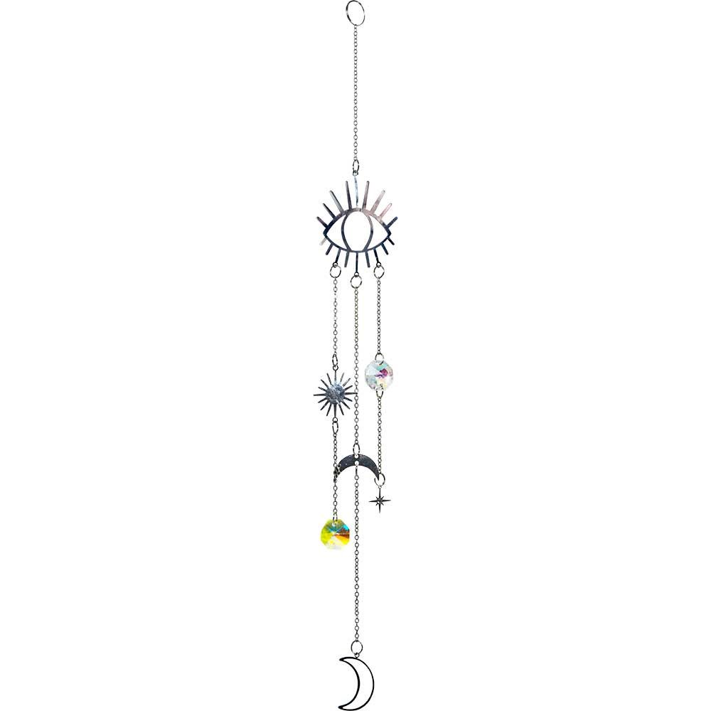 Crystal Hanging String-AB Mini Discs &amp;Evil Eye &amp; Moon Charms