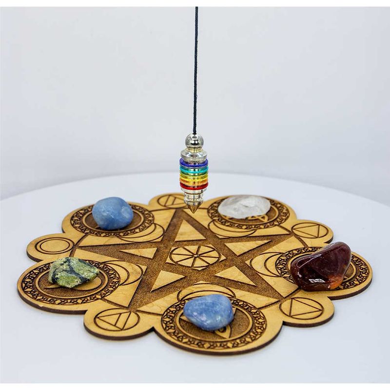 Metal Pendulum Layered Rings - 7 Chakra Silver (Each): 7 Chakra