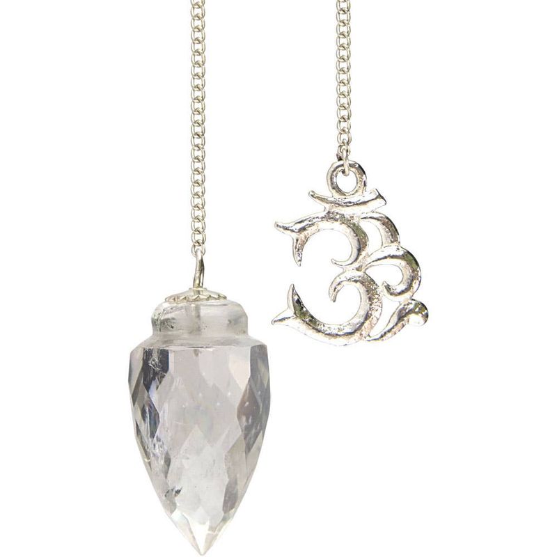 Gemstone Pendulum With Om Light Diffuser Clear Quartz (Each)