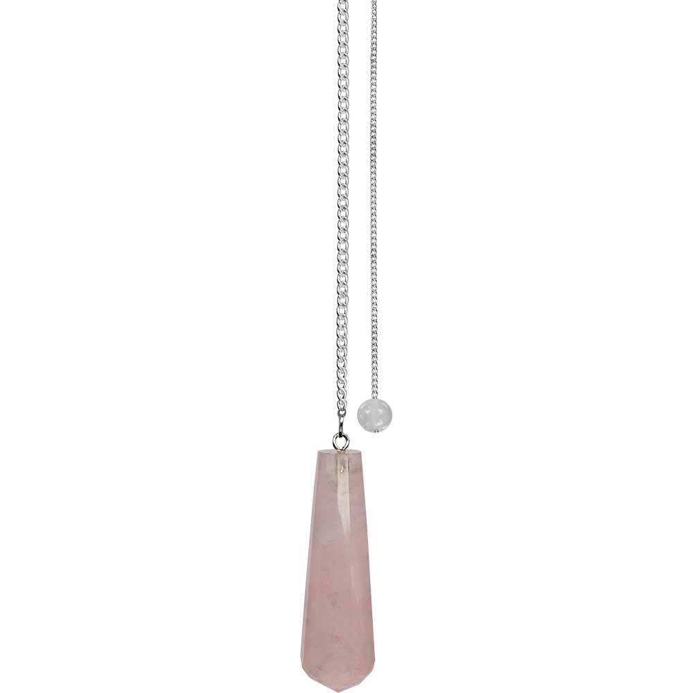 Gemstone Pendulum Faceted Tear Drop - Rose Quartz (Each): Rose quartz