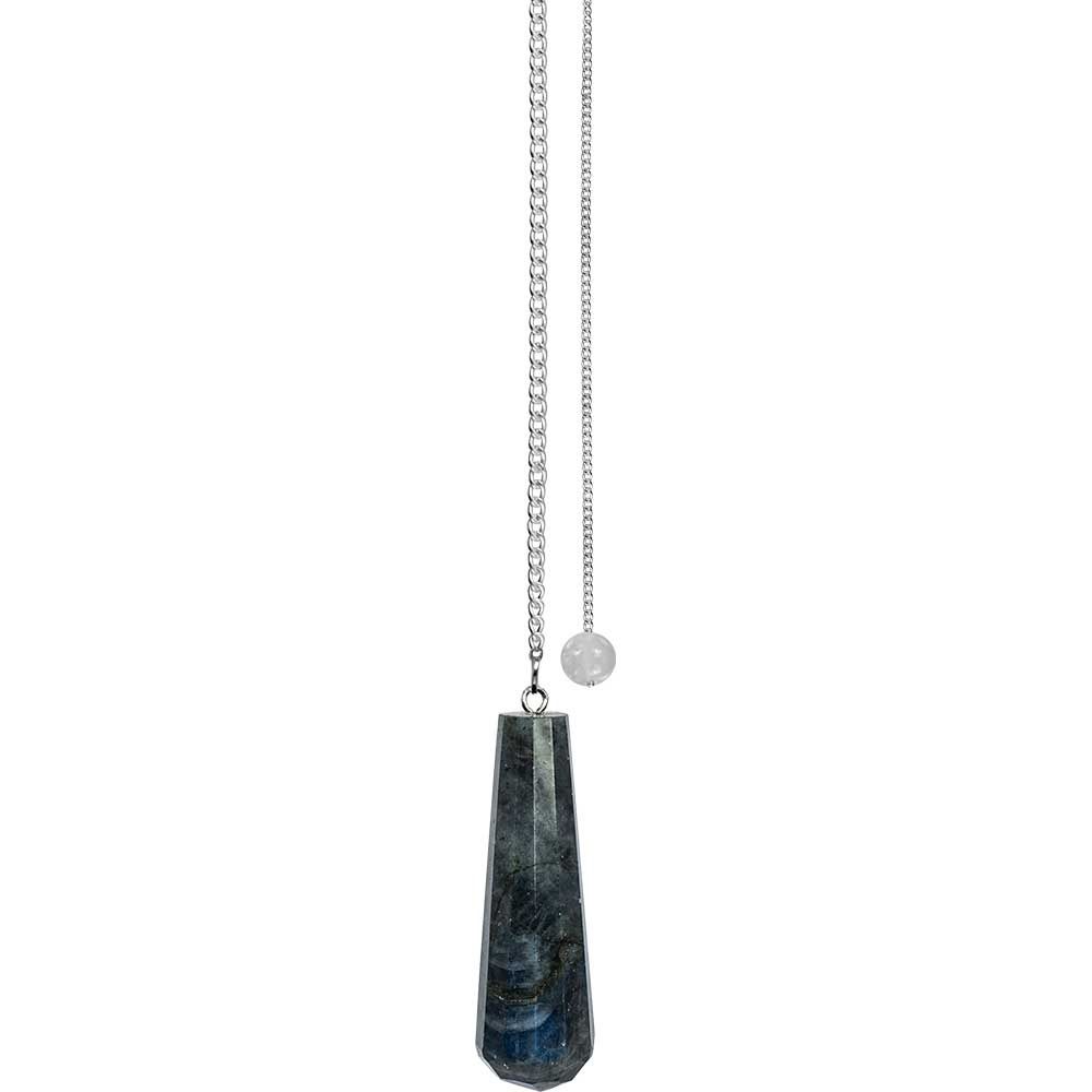 Gemstone Pendulum Faceted Tear Drop - Labradorite (Each): Labradorite