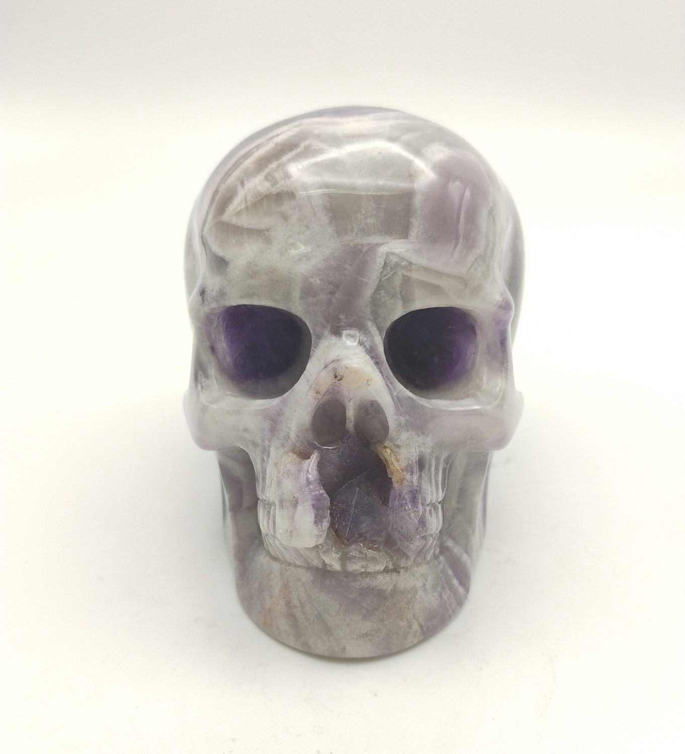 Chevron Amethyst Skull - 2" tall