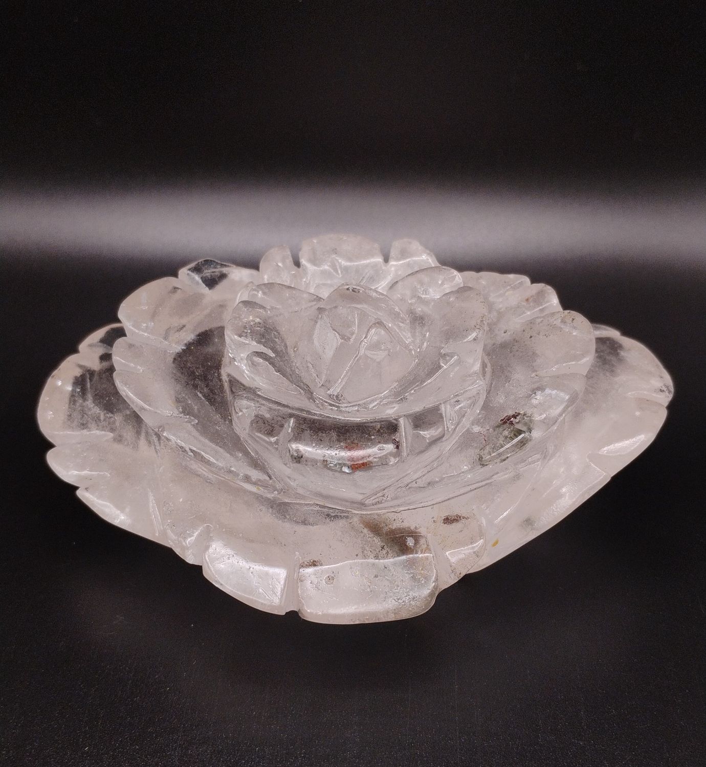 Clear Quartz Rose Carving - Lot B