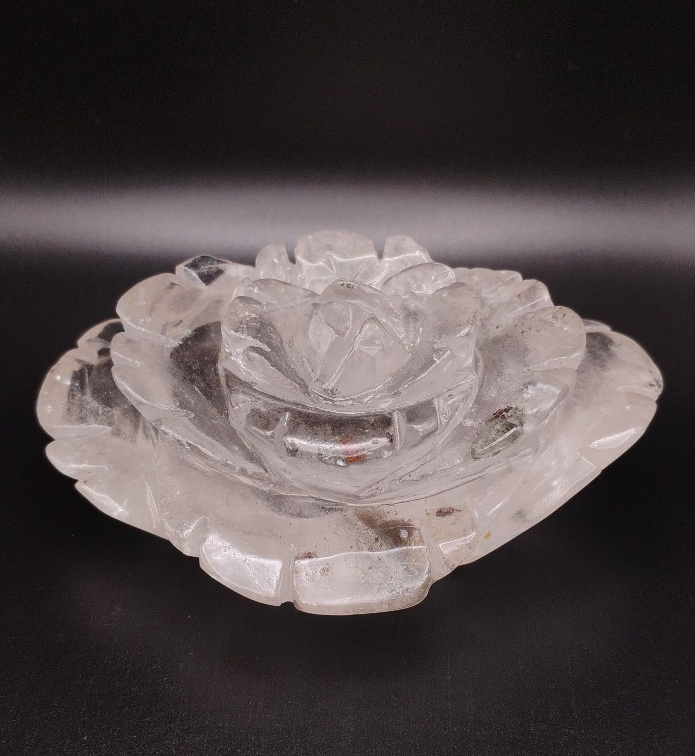 Clear Quartz Rose Carving - Lot B