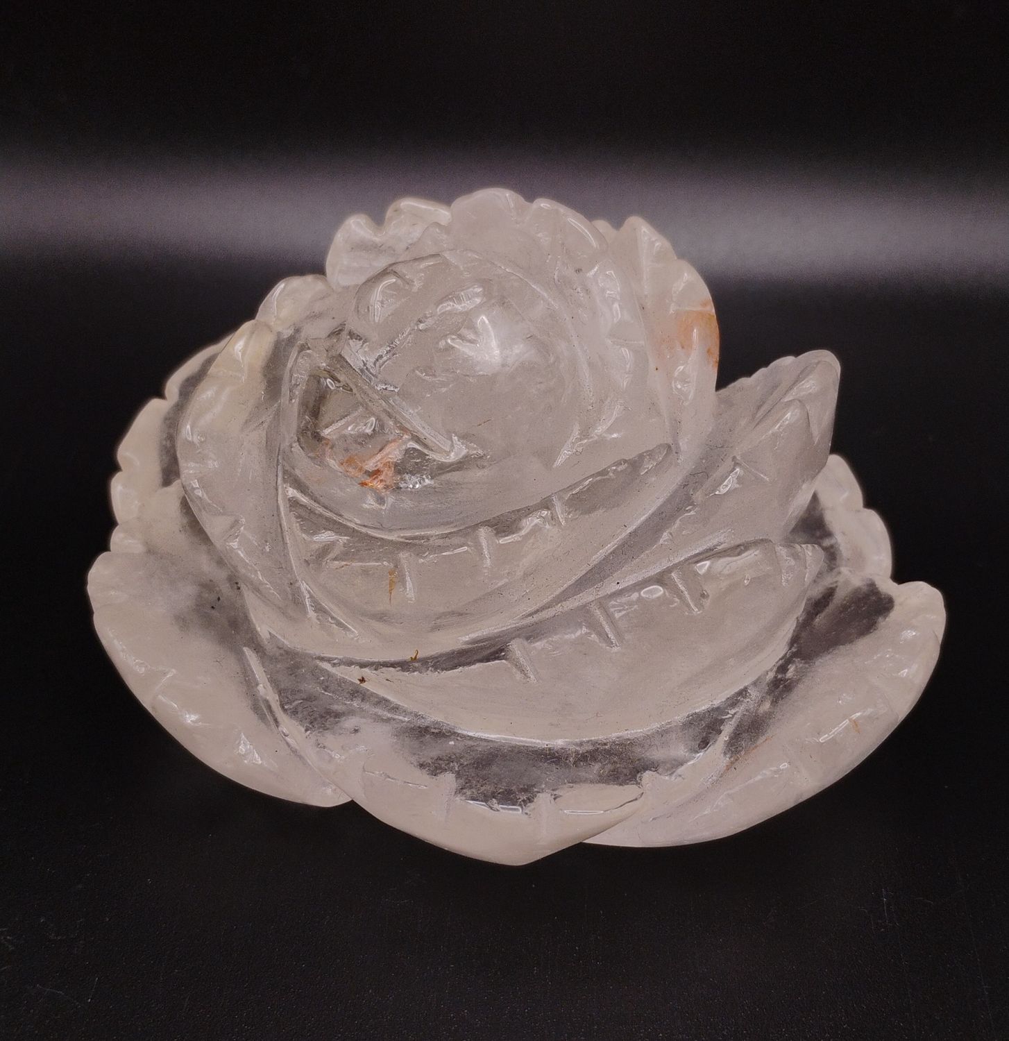 Clear Quartz Rose Carving - Lot C