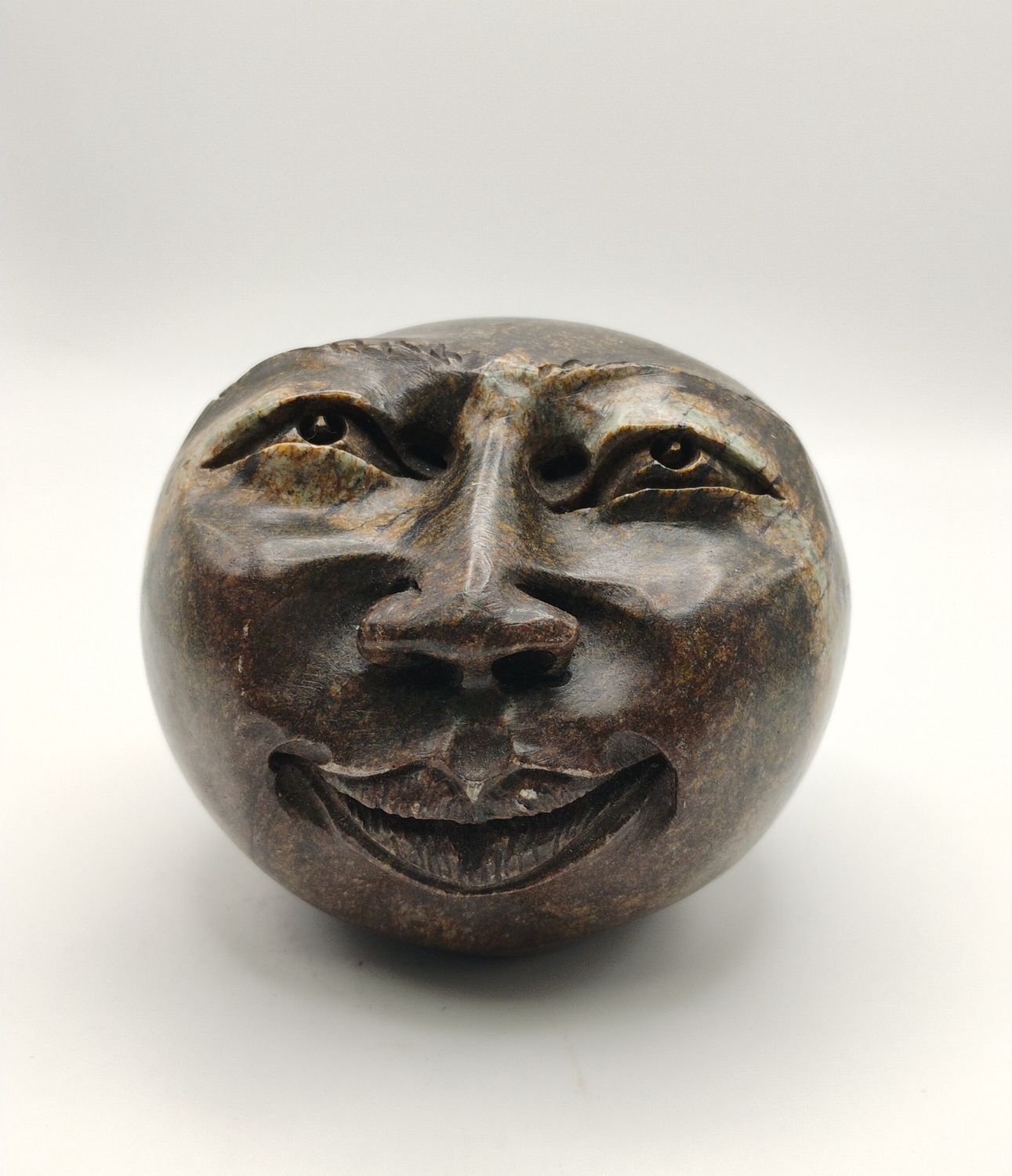 Zimbabwean Face - Carved Stone - Contented Smile