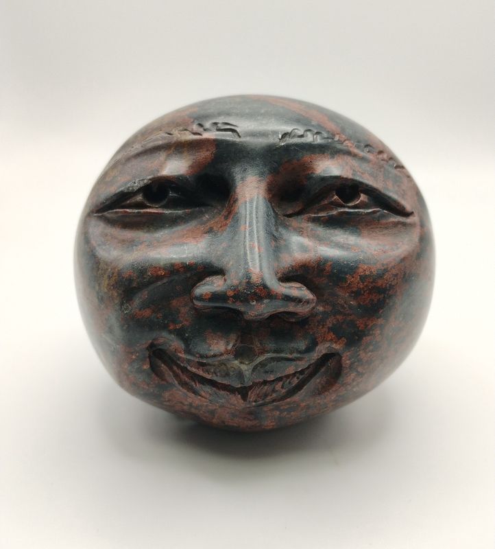 Zimbabwean Face - Carved Stone - Peaceful