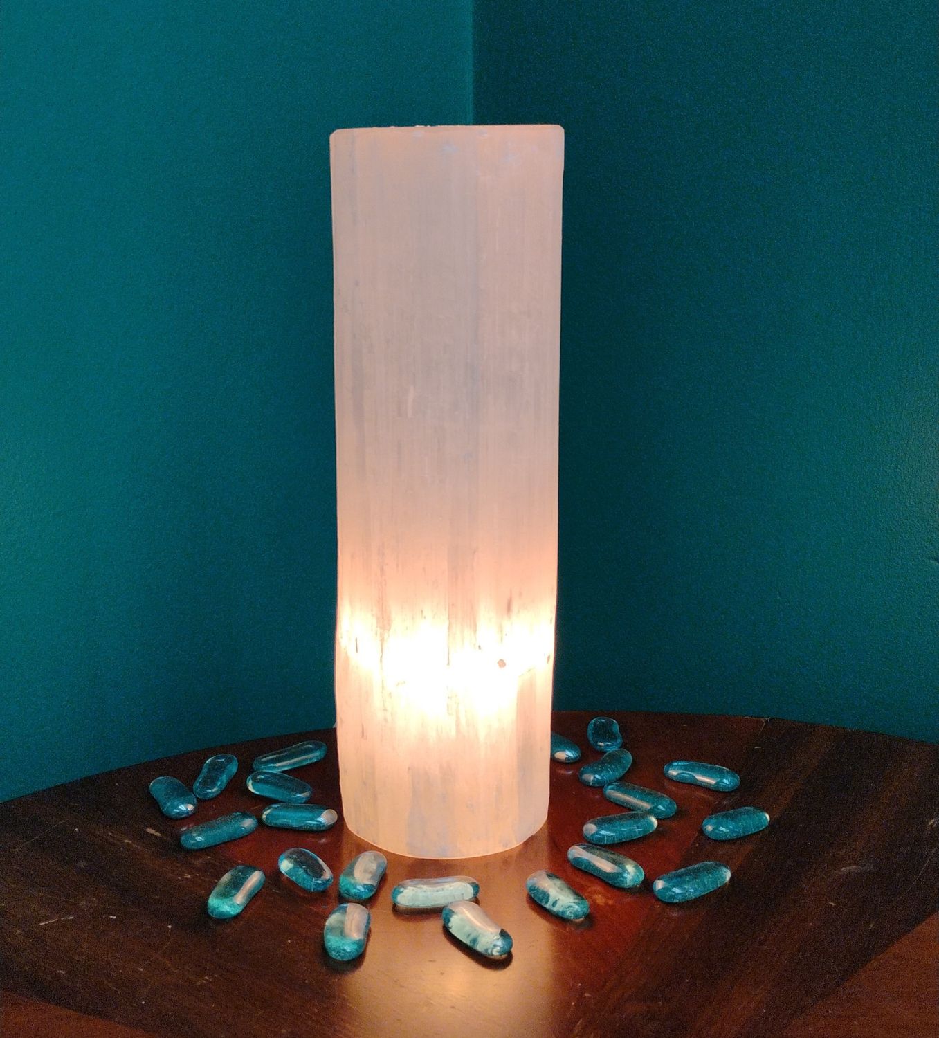 Cylindrical Selenite Lamp