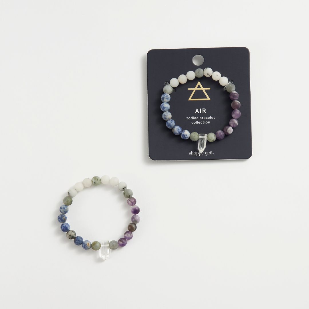 Zodiac Crystal Bead Bracelet Collection: Air 8mm