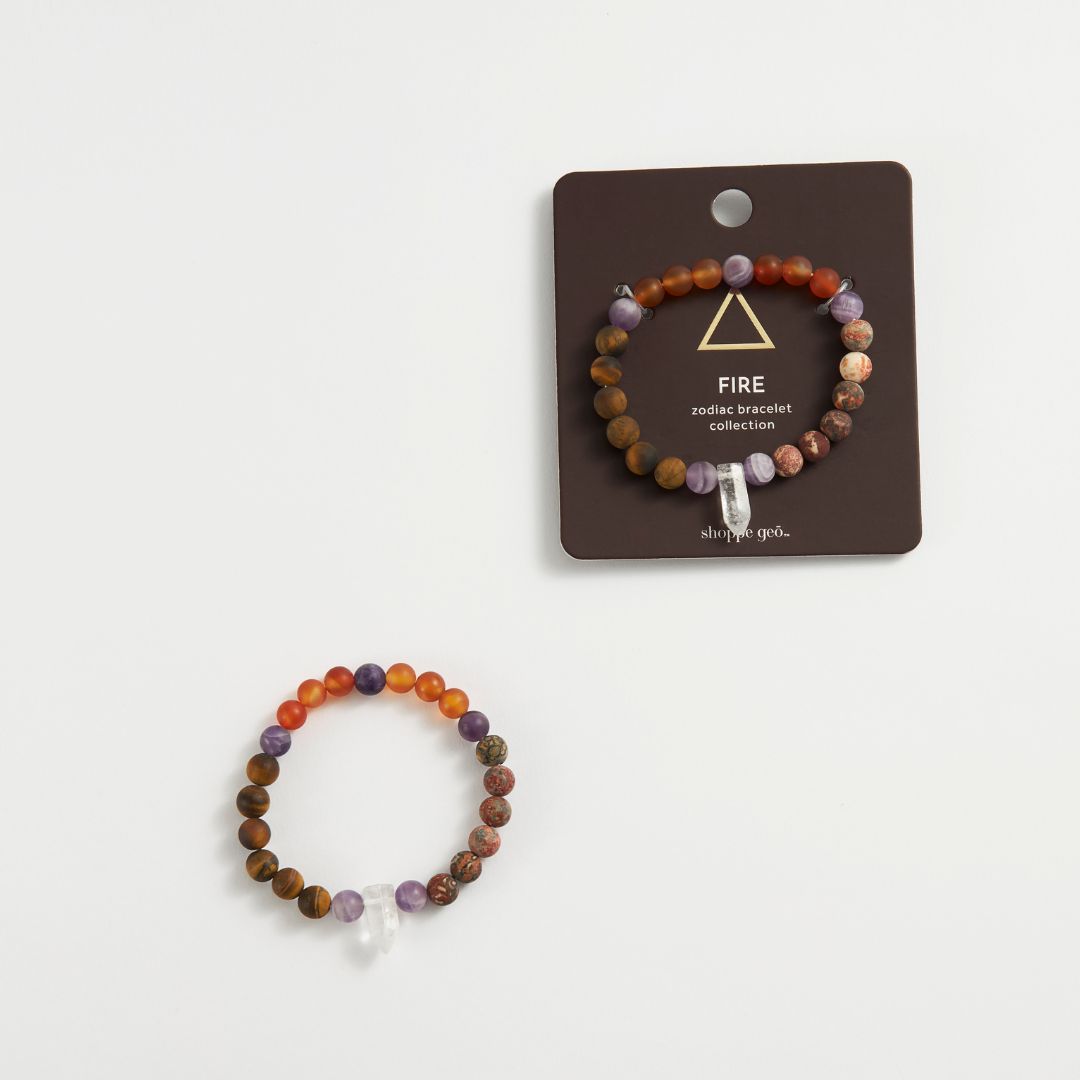 Zodiac Crystal Bead Bracelet Collection: Fire 8mm