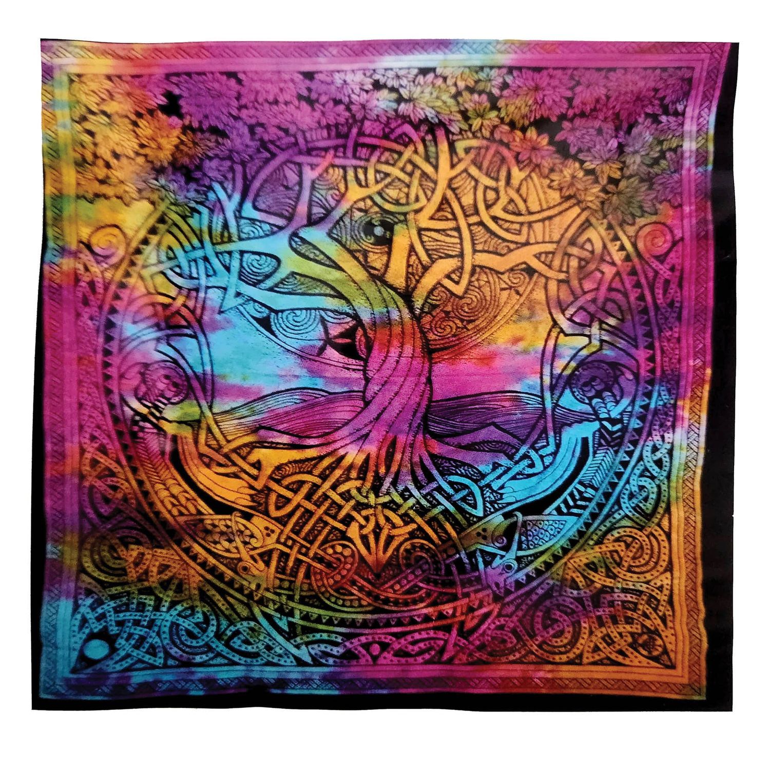 Tree of Life Celtic Roots: Multi / 100% Cotton / 4.5x6.5ft