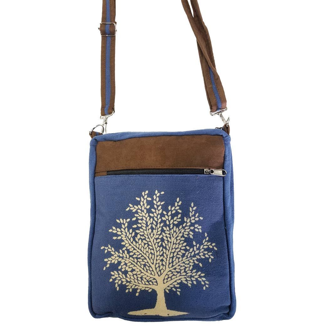 Tree of Life Messenger Bag: Blue