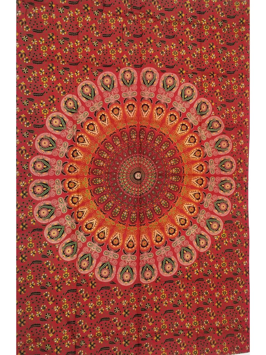 Mandala Paisley Tapestry: Maroon / 7X4.5 ft Approx.