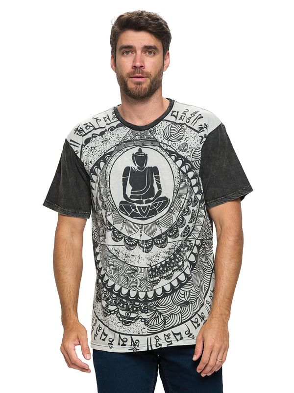 Men's T Shirt Buddha Meditation: Gray / 100% Cotton / XL