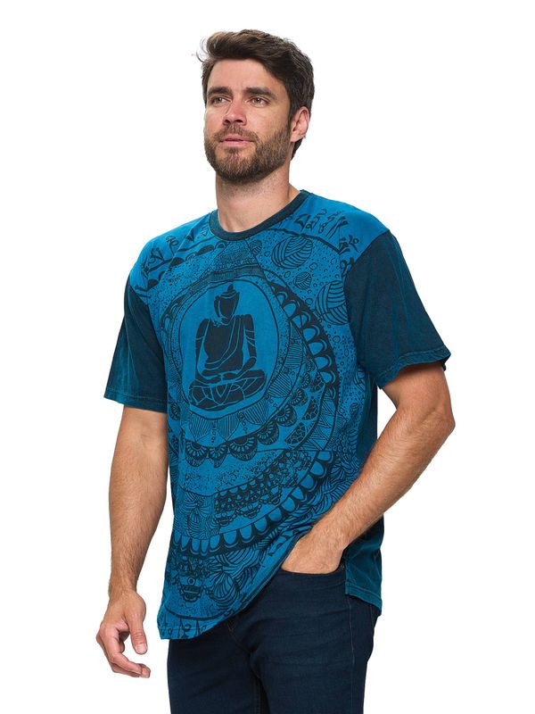 Men's T Shirt Buddha Meditation: Gray / 100% Cotton / XL