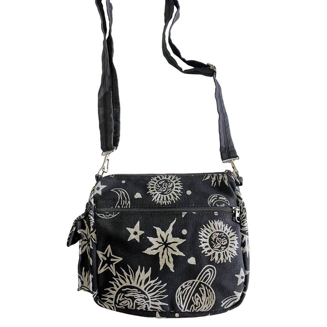 Small Purse Sun And Moon: BLACK